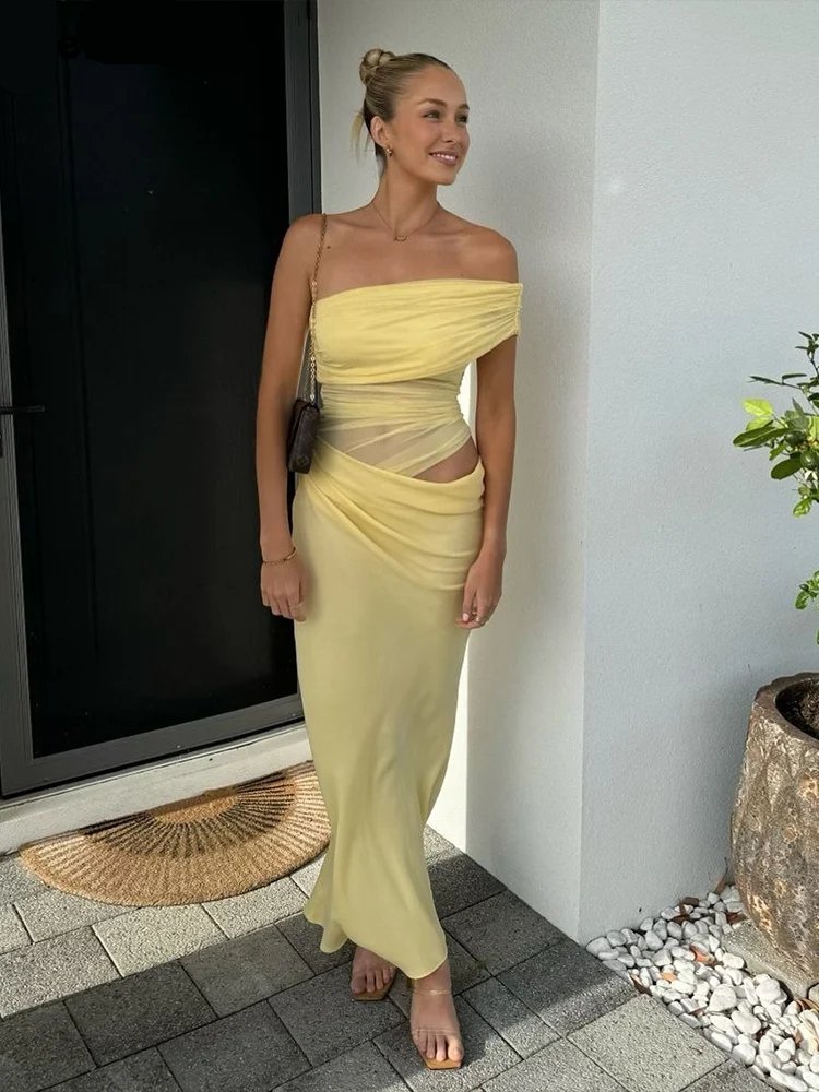 Elegant Off Shoulder Long Bodycon Dress for Women Elegant Off Shoulder Long Bodycon Dress for Women