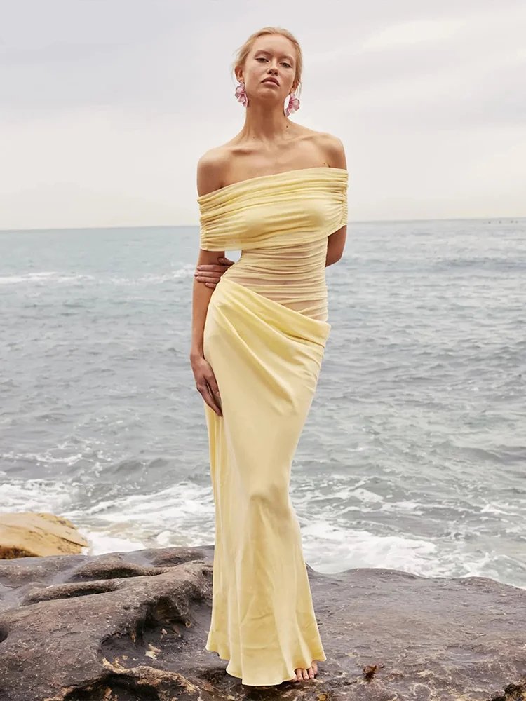 Elegant Off Shoulder Long Bodycon Dress for Women Elegant Off Shoulder Long Bodycon Dress for Women