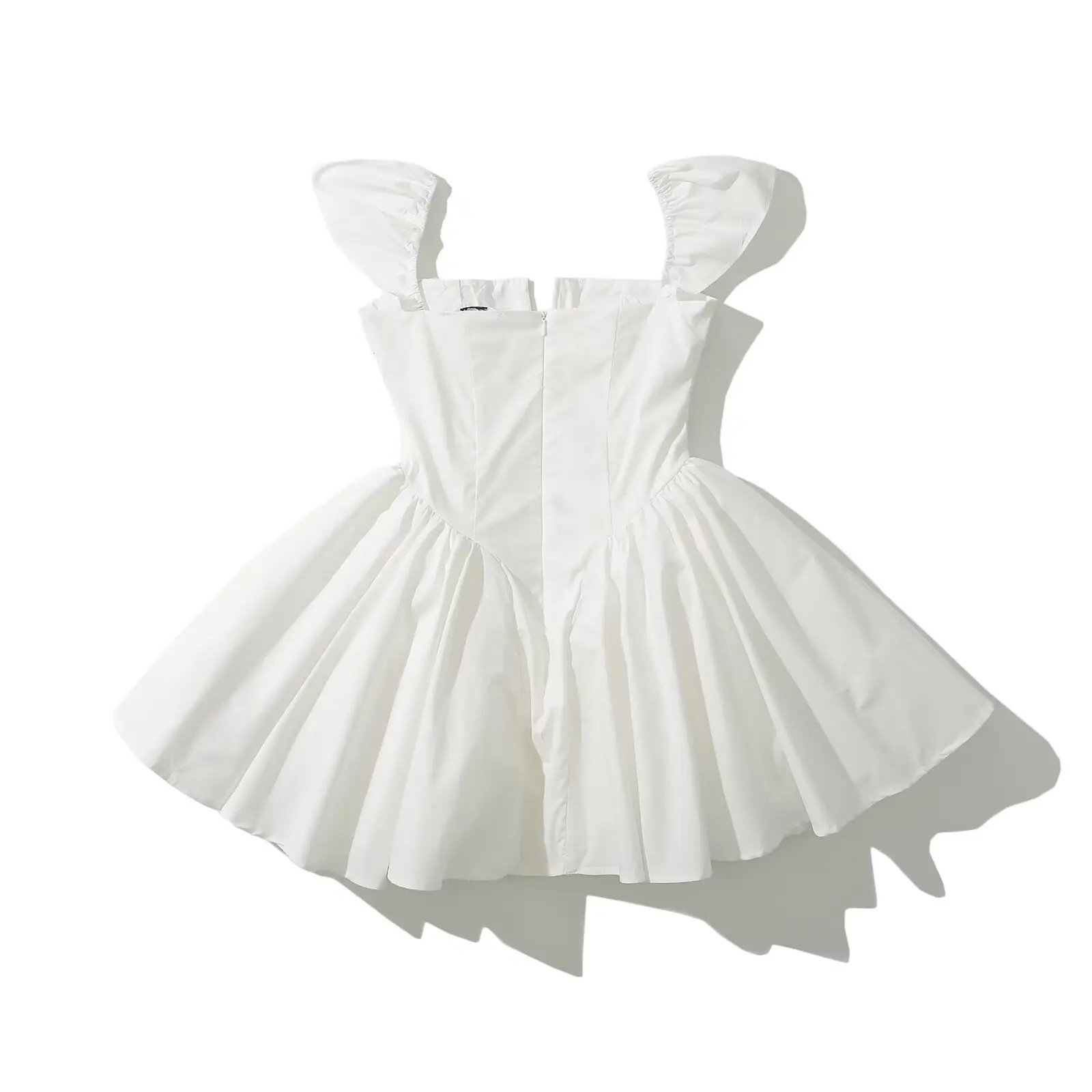 White Fit and Flare Mini Dress Elegant Party Outfit