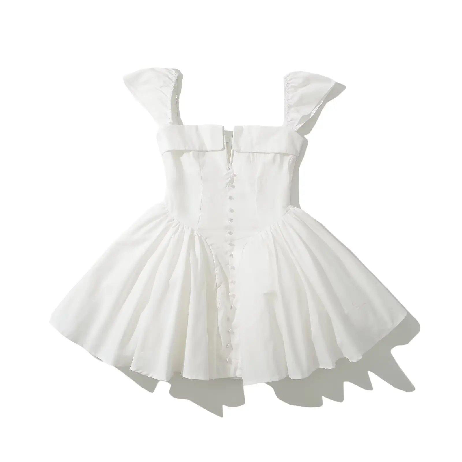 White Fit and Flare Mini Dress Elegant Party Outfit