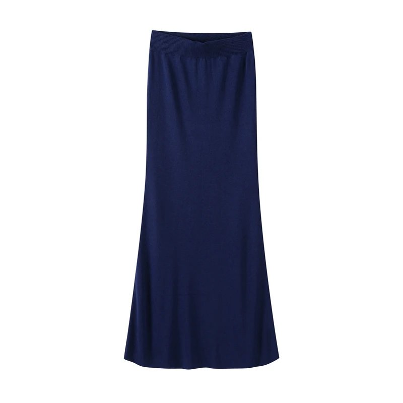 Elegant Knit Two Piece Set Women Vest and Midi Skirt Elegant Knit Two Piece Set Women Vest and Midi Skirt
