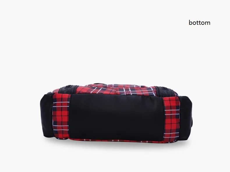 Women’s plaid PU leather shoulder handbag