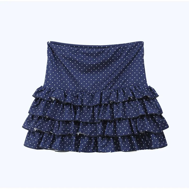 Polka Dot Halter Mini Skirt Set for Women Summer Chic