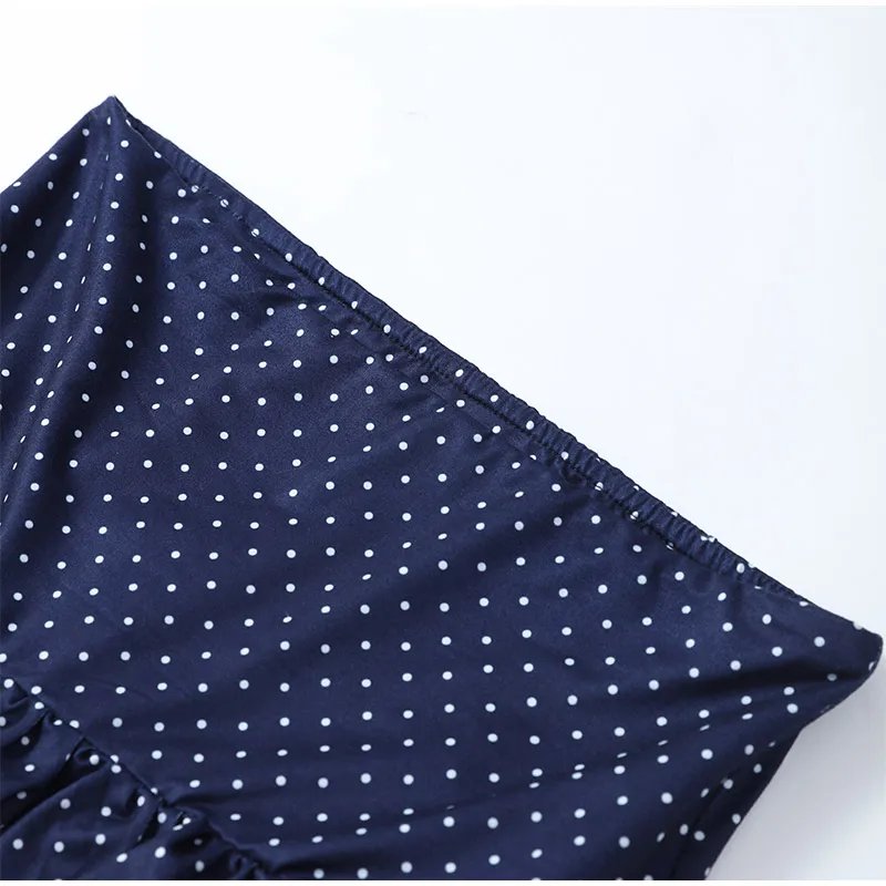 Polka Dot Halter Mini Skirt Set for Women Summer Chic