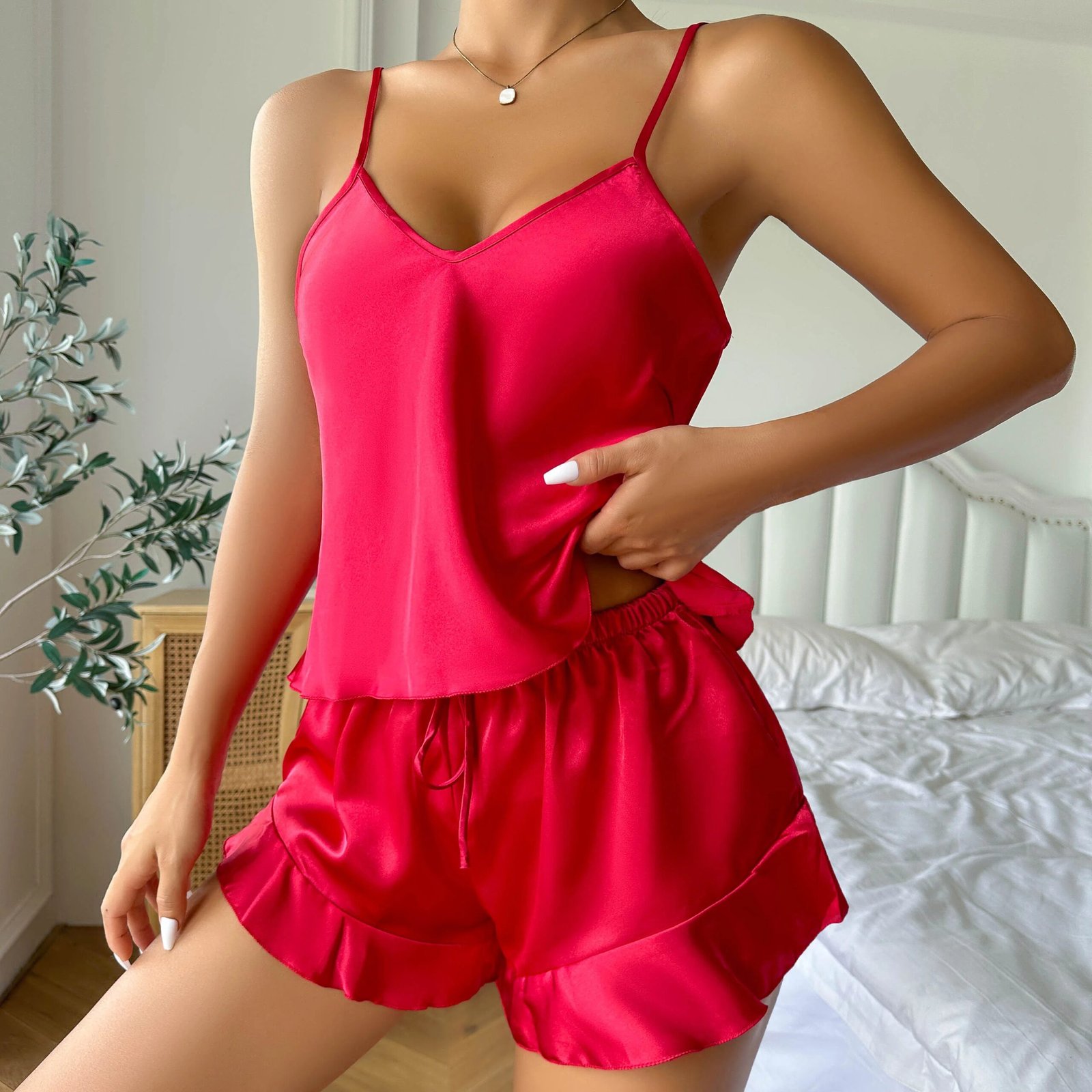 3-Piece Satin Pajama Set – Women’s Luxury Sleepwear