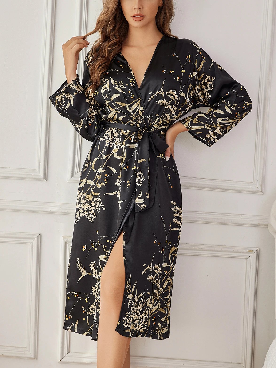 Floral Satin Nightdress Set – Women’s Elegant Sleepwear