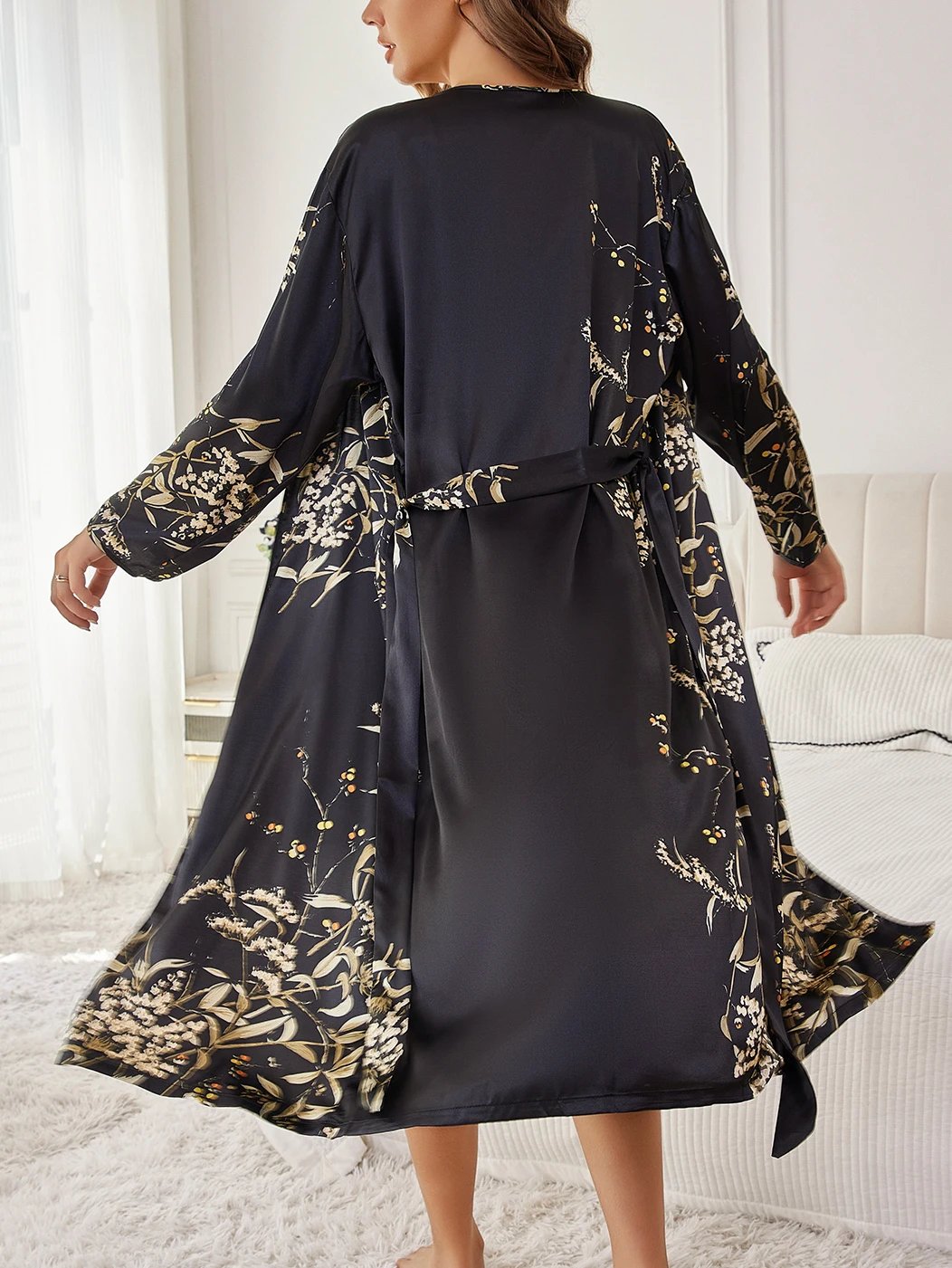 Floral Satin Nightdress Set – Women’s Elegant Sleepwear