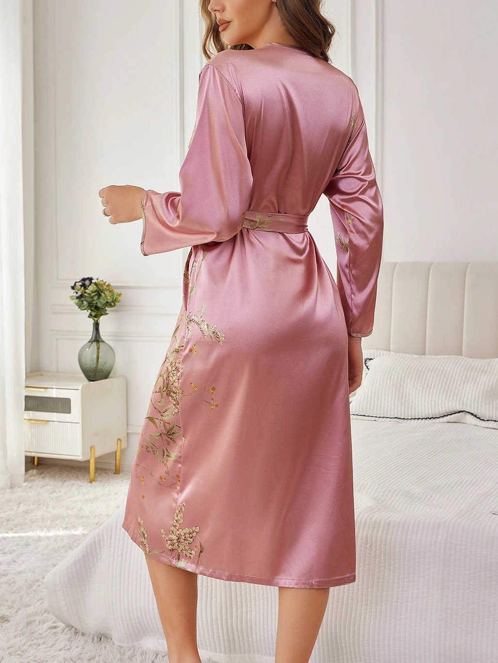Floral Satin Nightdress Set – Women’s Elegant Sleepwear