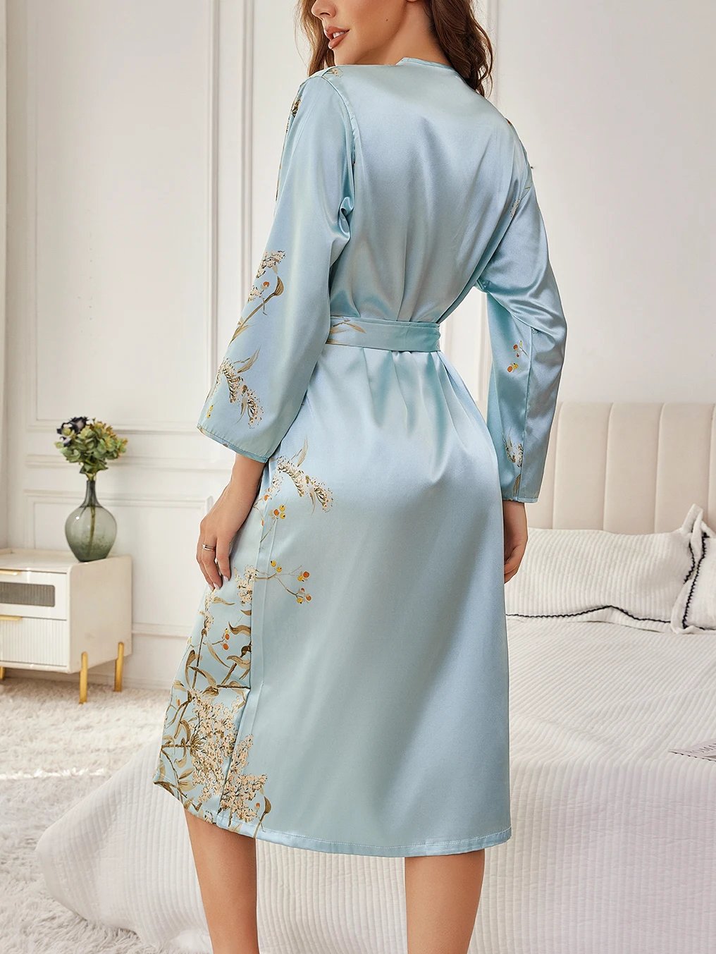 Floral Satin Nightdress Set – Women’s Elegant Sleepwear