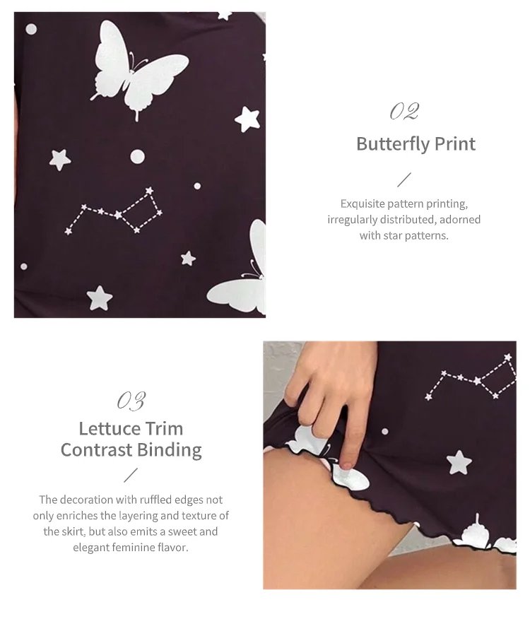 Butterfly Print Nightdress – Women’s Sexy Sleepwear