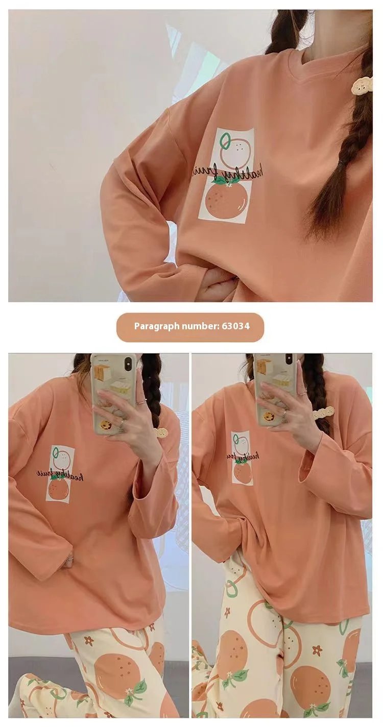 Cartoon Print Pajama Set for Women - Long Sleeve