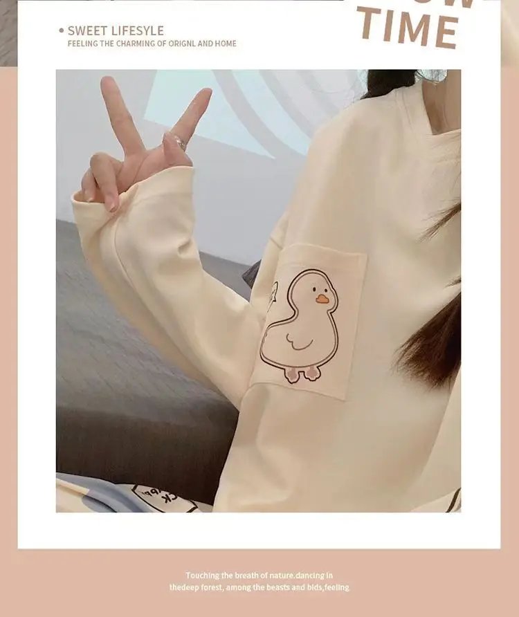 Cartoon Print Pajama Set for Women - Long Sleeve
