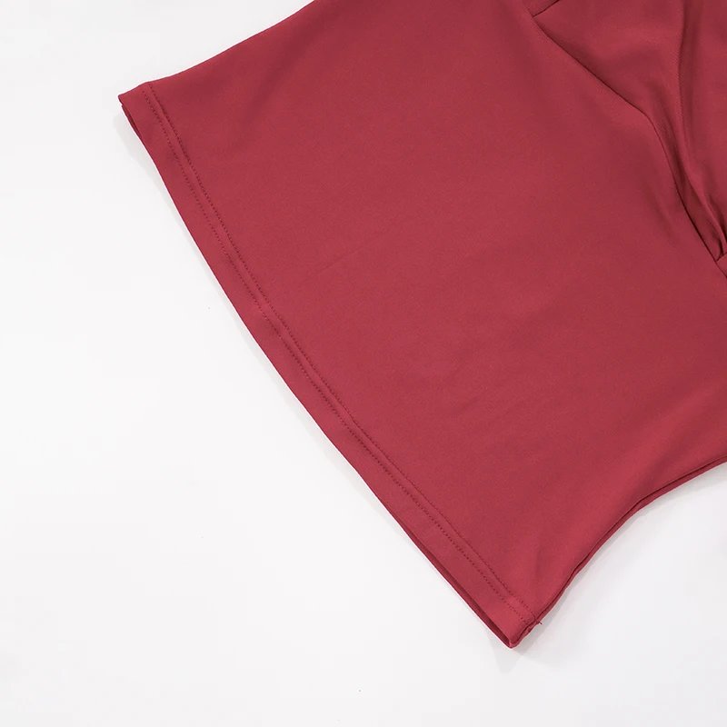 Wine Red Crossover Long Sleeve Crop Top Wine Red Crossover Long Sleeve Crop Top