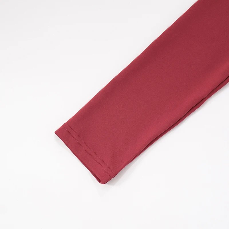 Wine Red Crossover Long Sleeve Crop Top Wine Red Crossover Long Sleeve Crop Top