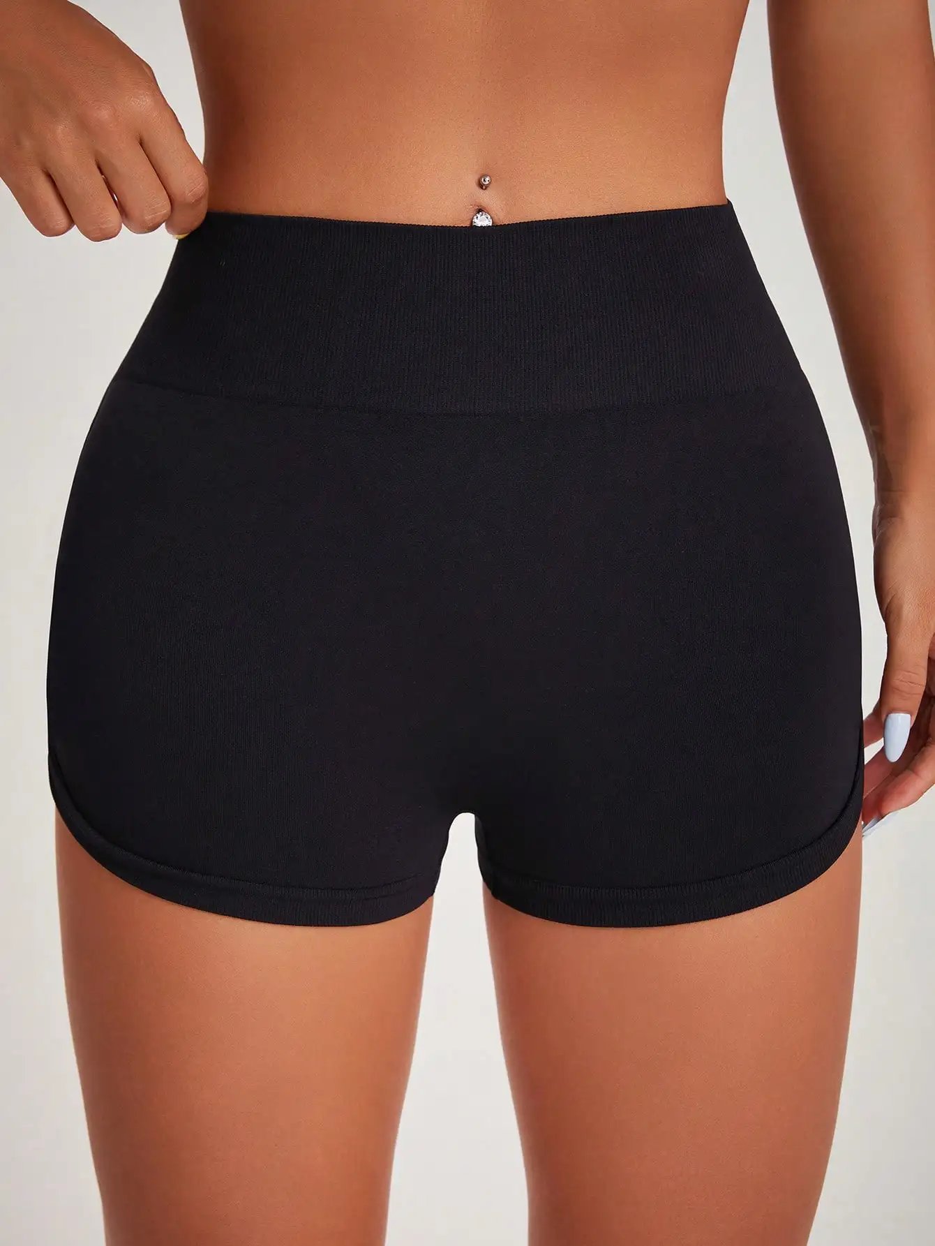 Black Yoga Booty Shorts – High Waist Scrunch Women