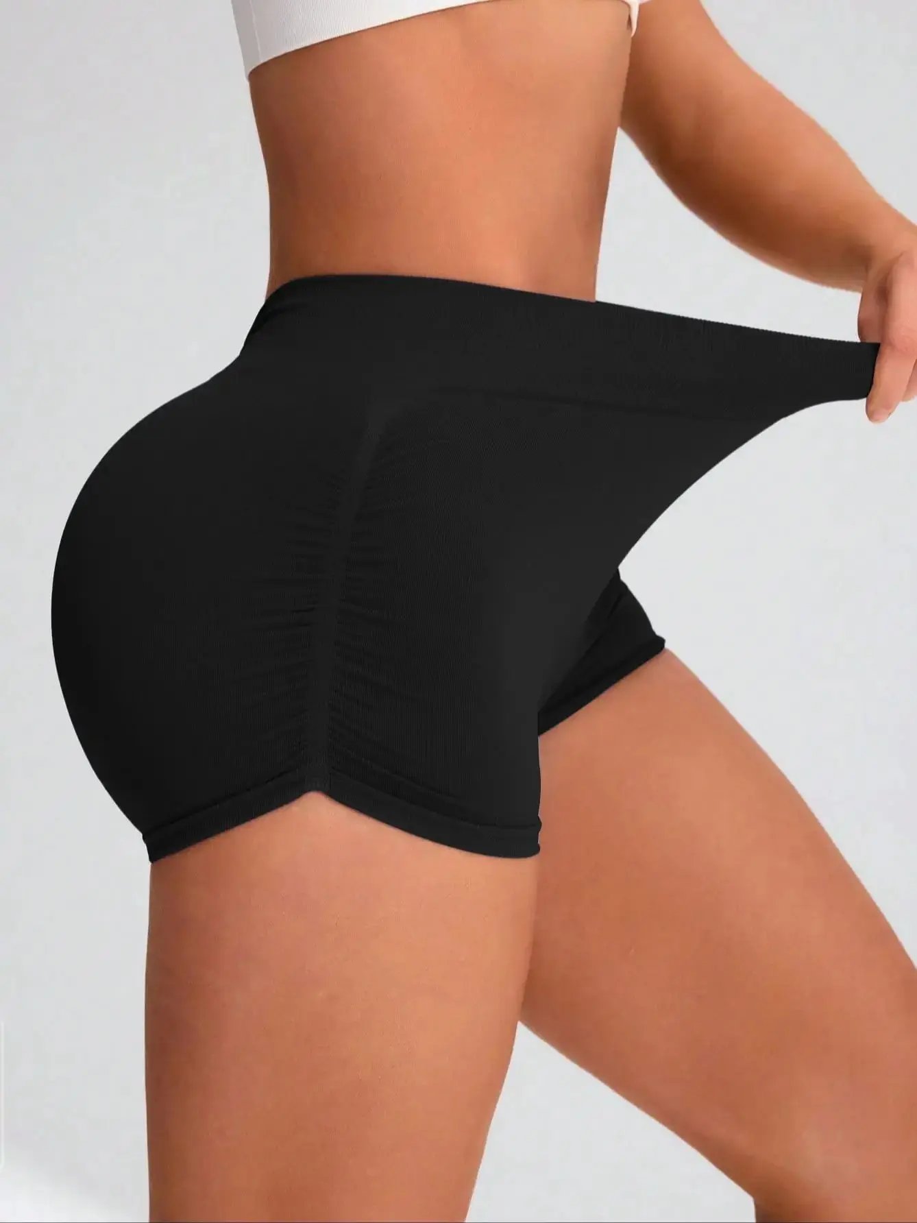 Black Yoga Booty Shorts – High Waist Scrunch Women