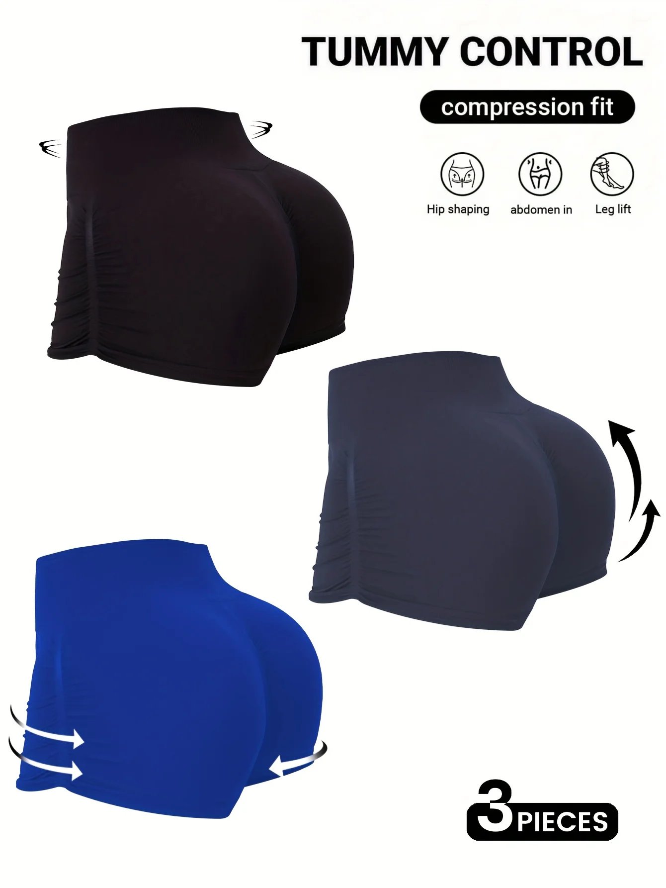 Black Yoga Booty Shorts – High Waist Scrunch Women