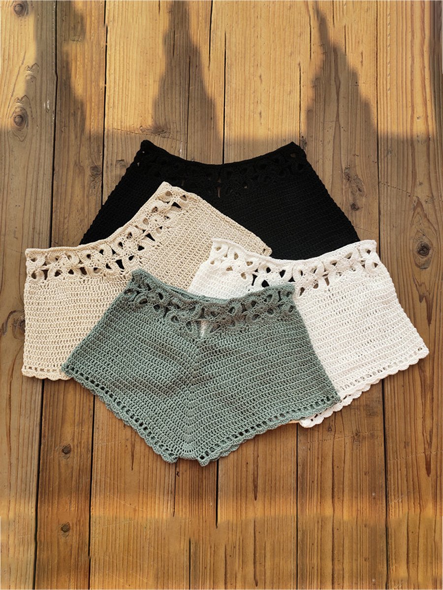 Crochet Beach Shorts for Women – Summer Knit Swimwear