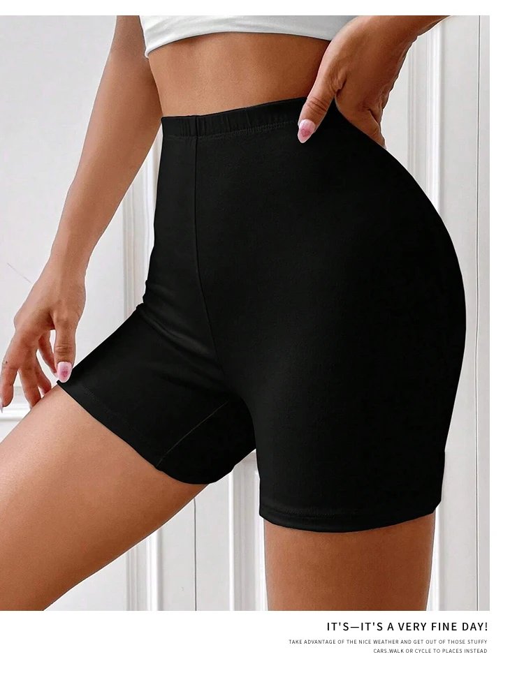 Women’s Graphic Biker Shorts – High Waist Sport Style