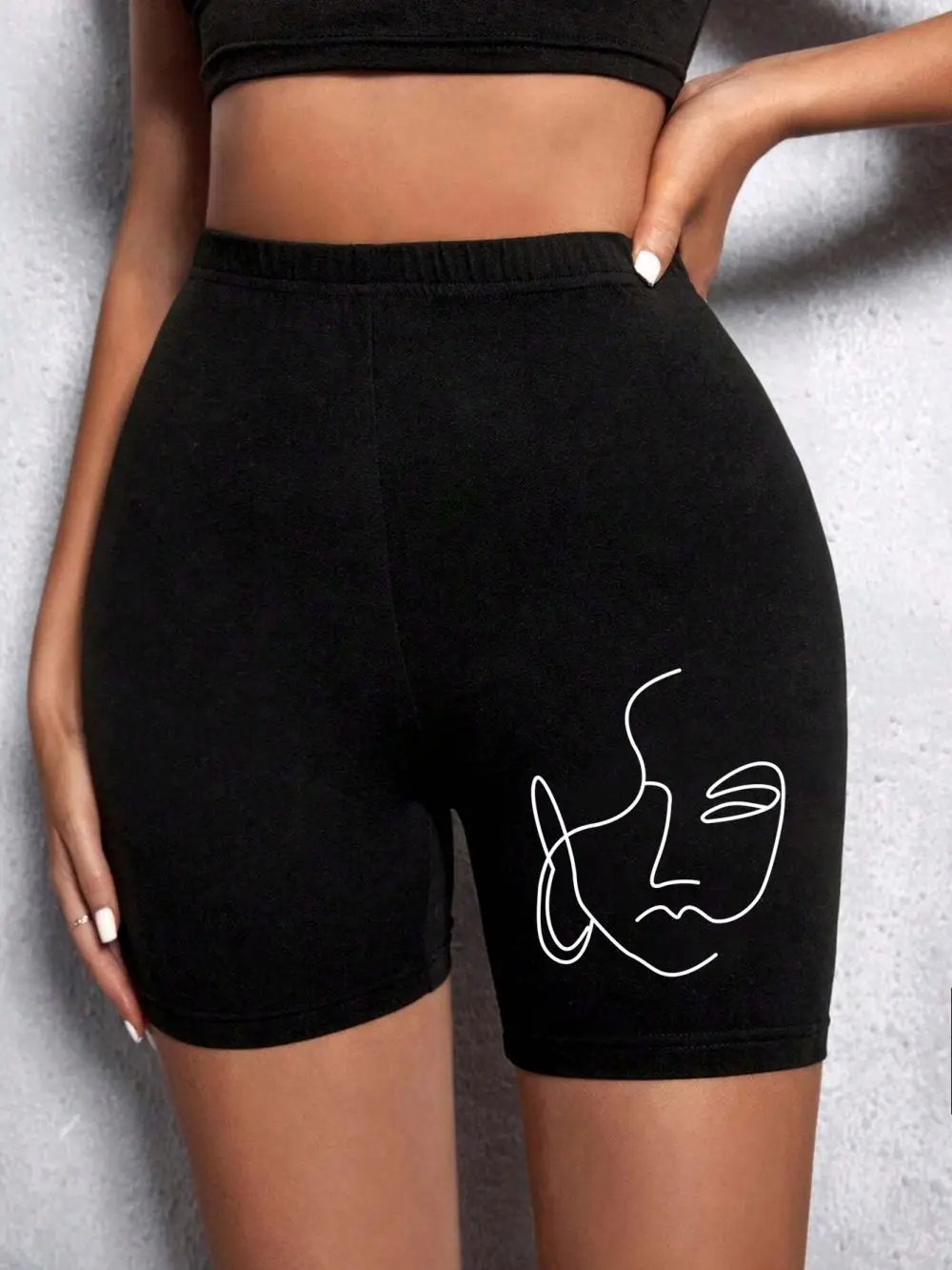 Women’s Graphic Biker Shorts – High Waist Sport Style