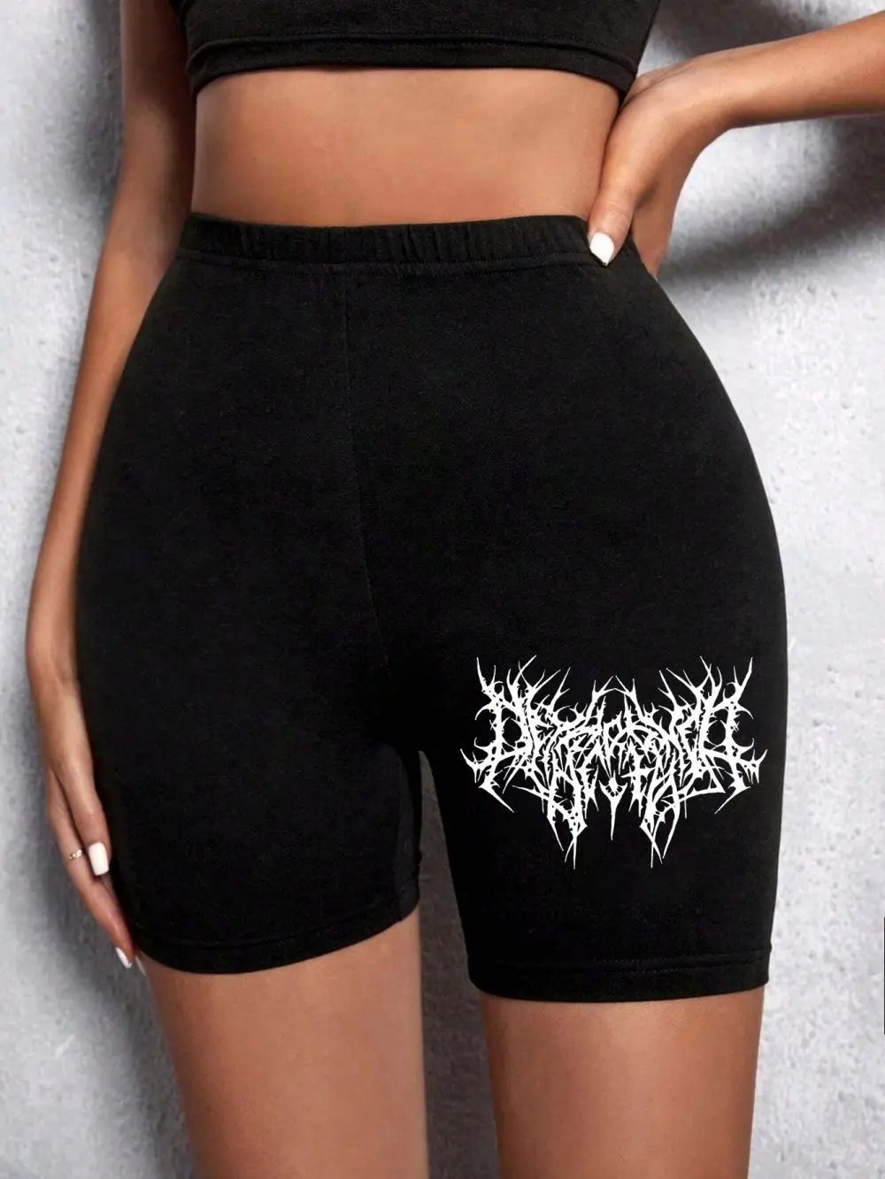 Women’s Graphic Biker Shorts – High Waist Sport Style