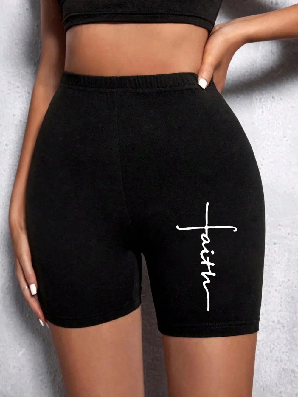 Women’s Graphic Biker Shorts – High Waist Sport Style