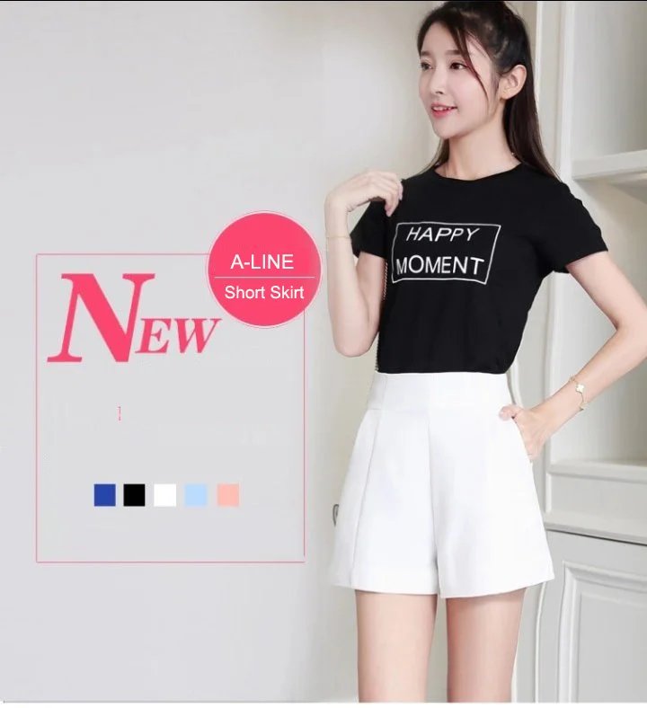 Women Chiffon High Waist A-Line Summer Shorts