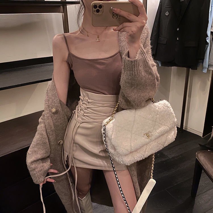 Lace-Up Bodycon Mini Skirt High Waist for Women Lace-Up Bodycon Mini Skirt High Waist for Women