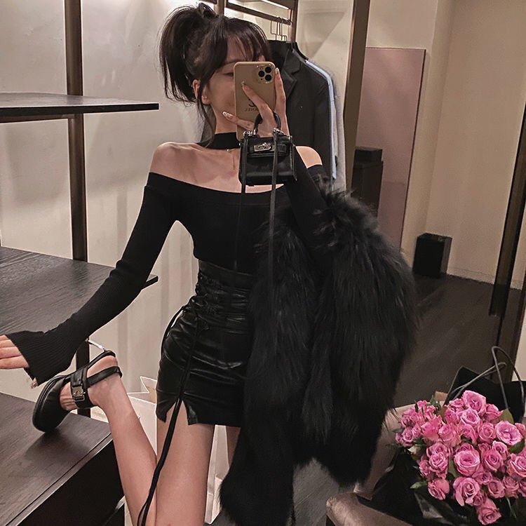 Lace-Up Bodycon Mini Skirt High Waist for Women Lace-Up Bodycon Mini Skirt High Waist for Women