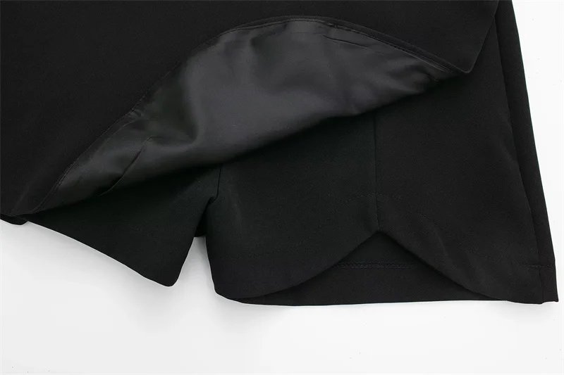 Black Asymmetric High Waist Mini Skirt with Shorts Black Asymmetric High Waist Mini Skirt with Shorts