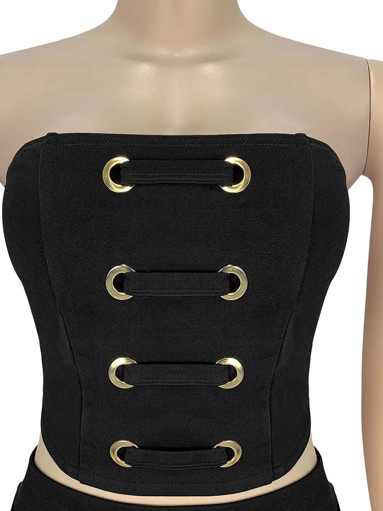 Sexy Strapless Bandage 2-Piece Dress Set Sexy Strapless Bandage 2-Piece Dress Set