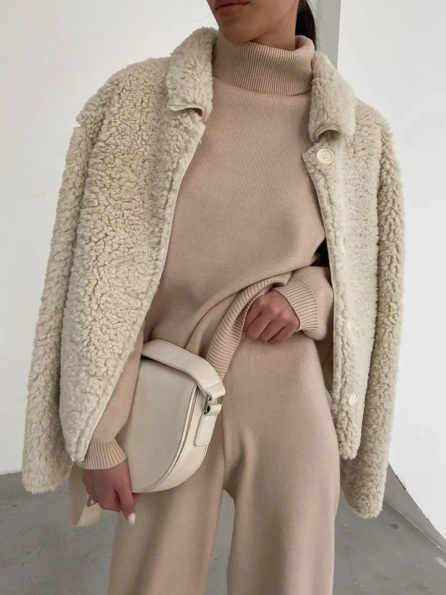 Women’s Knit Sweater & Wide Leg Pants Set