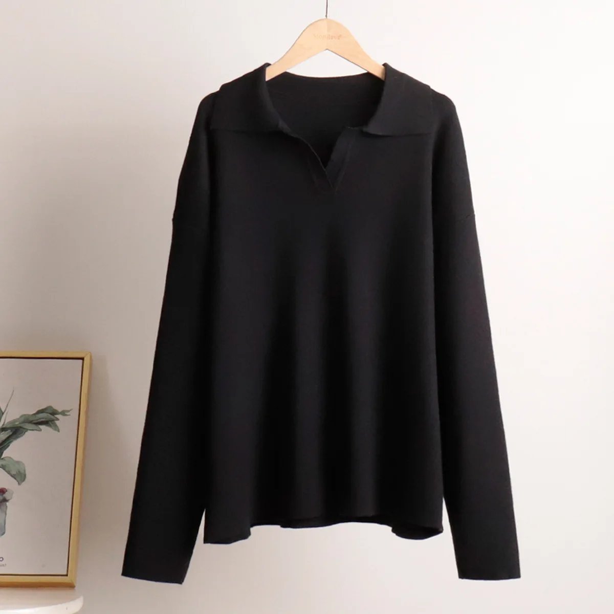 Women’s Knit Polo Sweater & Wide Leg Pants Set
