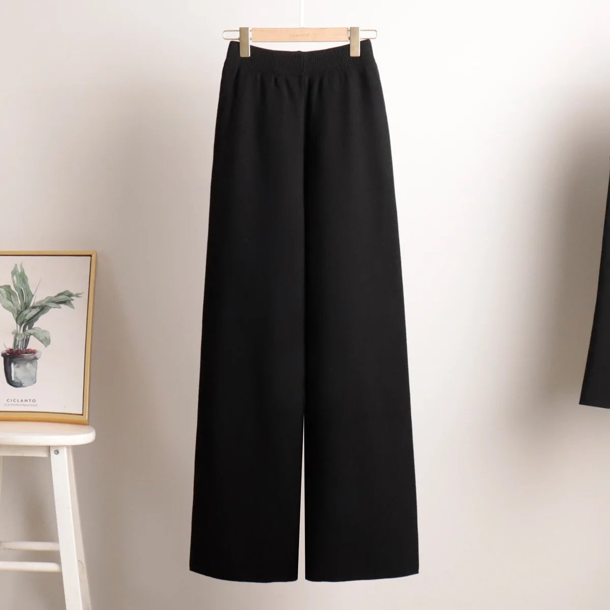 Women’s Knit Polo Sweater & Wide Leg Pants Set