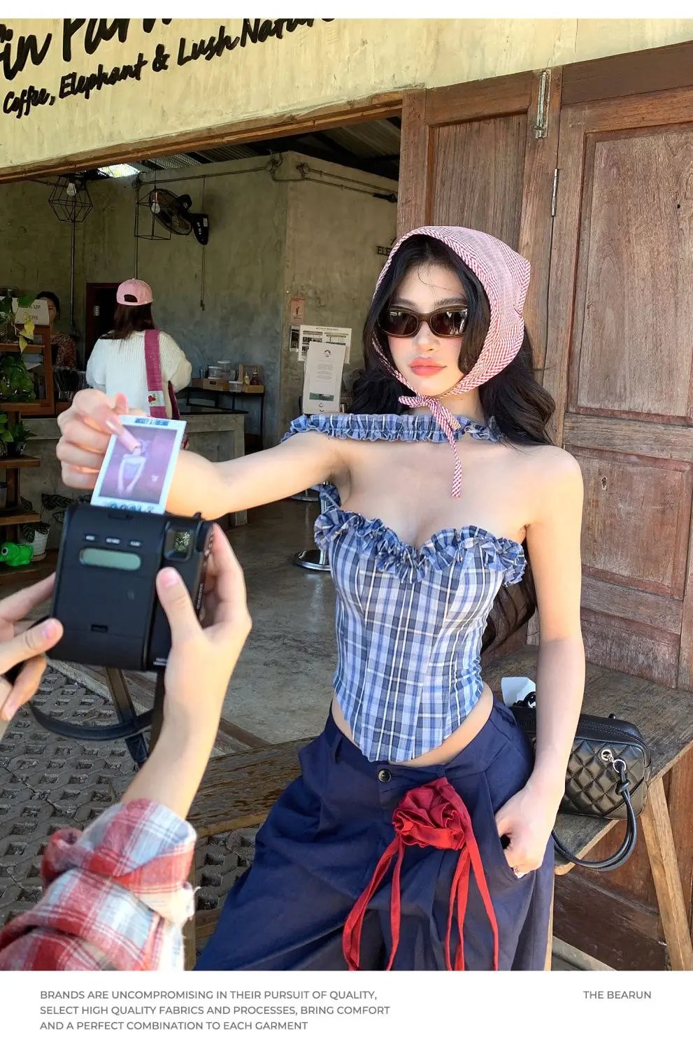 Women Y2K Plaid Corset Crop Top Aesthetic Tank
