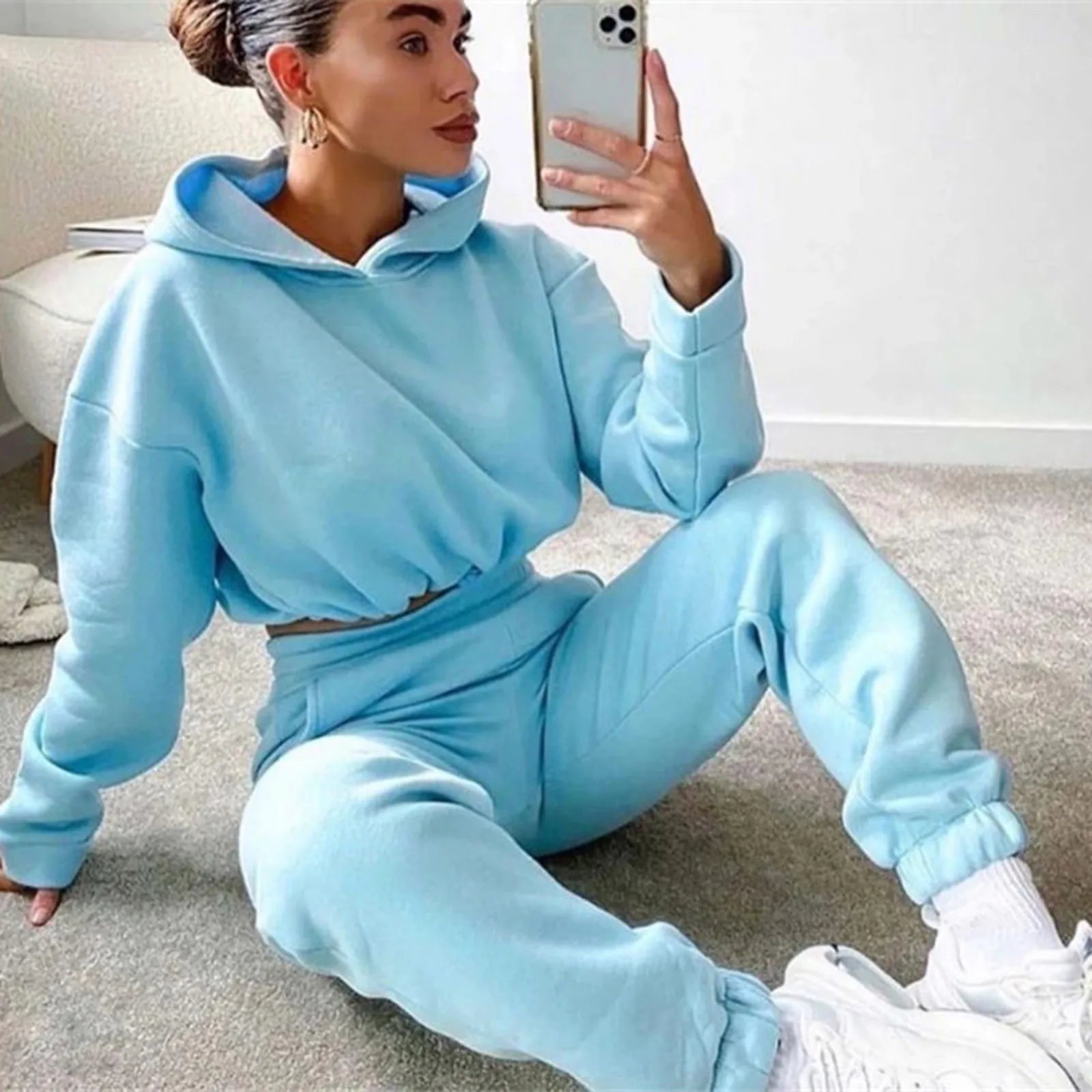 Women Sportswear Two Piece Set Hoodie & Joggers