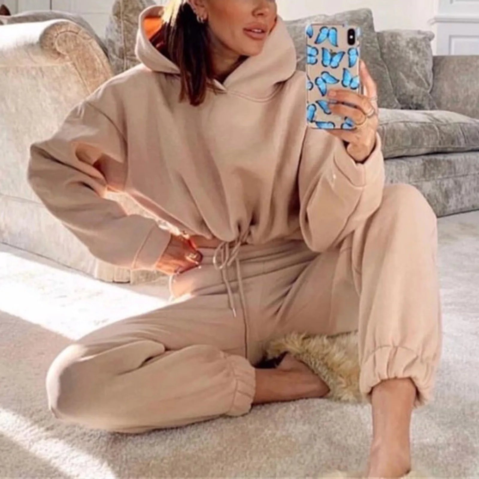 Women Sportswear Two Piece Set Hoodie & Joggers