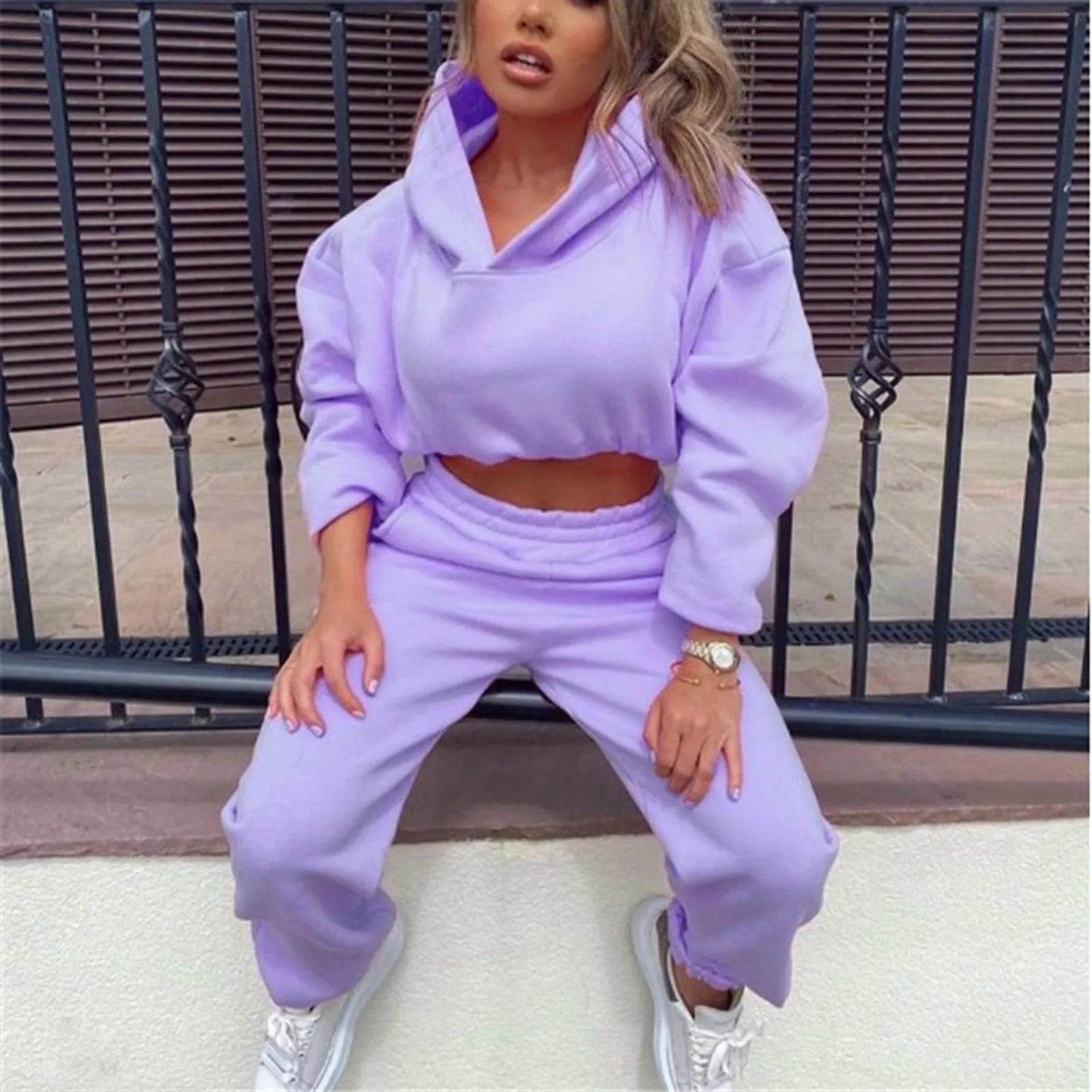 Women Sportswear Two Piece Set Hoodie & Joggers