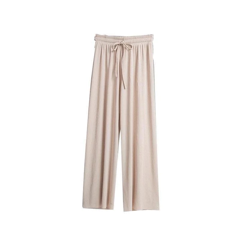Beige-9-point pants
