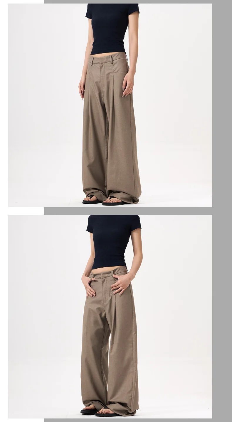 Pleated Wide Leg Pants for Women with High Waist Pleated Wide Leg Pants for Women with High Waist