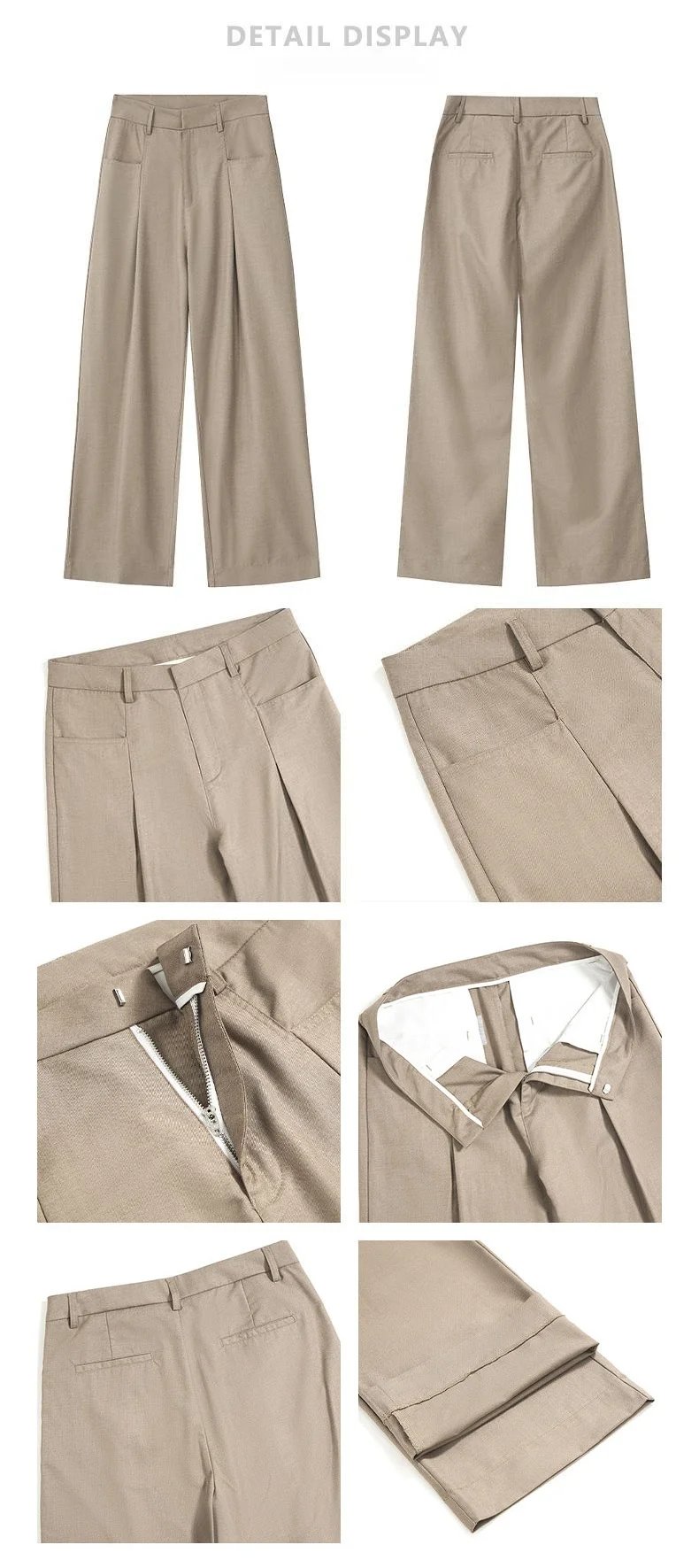 Pleated Wide Leg Pants for Women with High Waist Pleated Wide Leg Pants for Women with High Waist