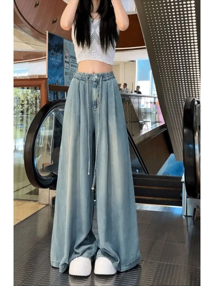 Wide Leg Denim Jeans for Women Casual Street Style Wide Leg Denim Jeans for Women Casual Street Style