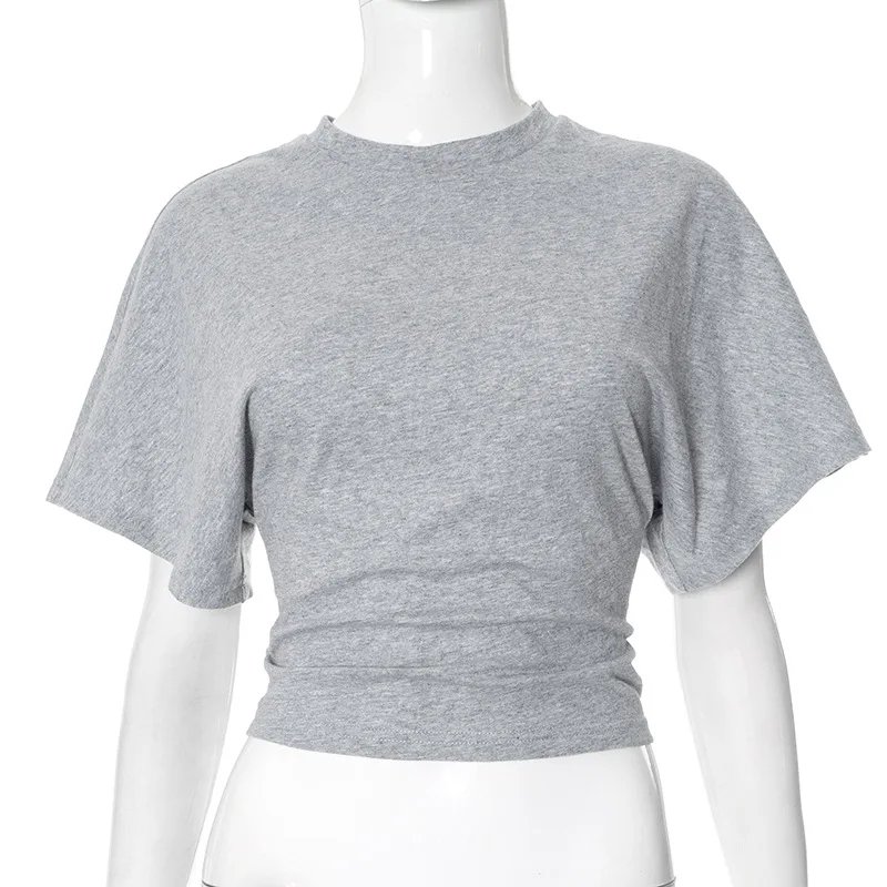 Women’s Casual Short Sleeve Grey Crop T-Shirt Women’s Casual Short Sleeve Grey Crop T-Shirt