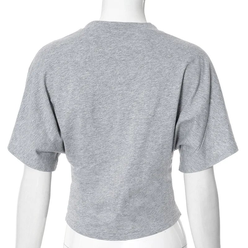 Women’s Casual Short Sleeve Grey Crop T-Shirt Women’s Casual Short Sleeve Grey Crop T-Shirt