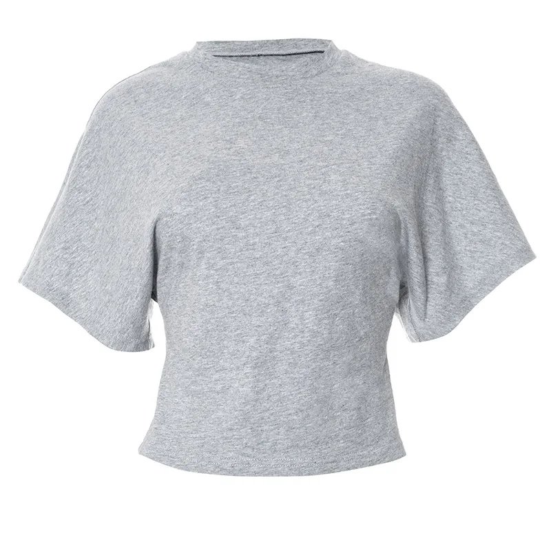 Women’s Casual Short Sleeve Grey Crop T-Shirt Women’s Casual Short Sleeve Grey Crop T-Shirt