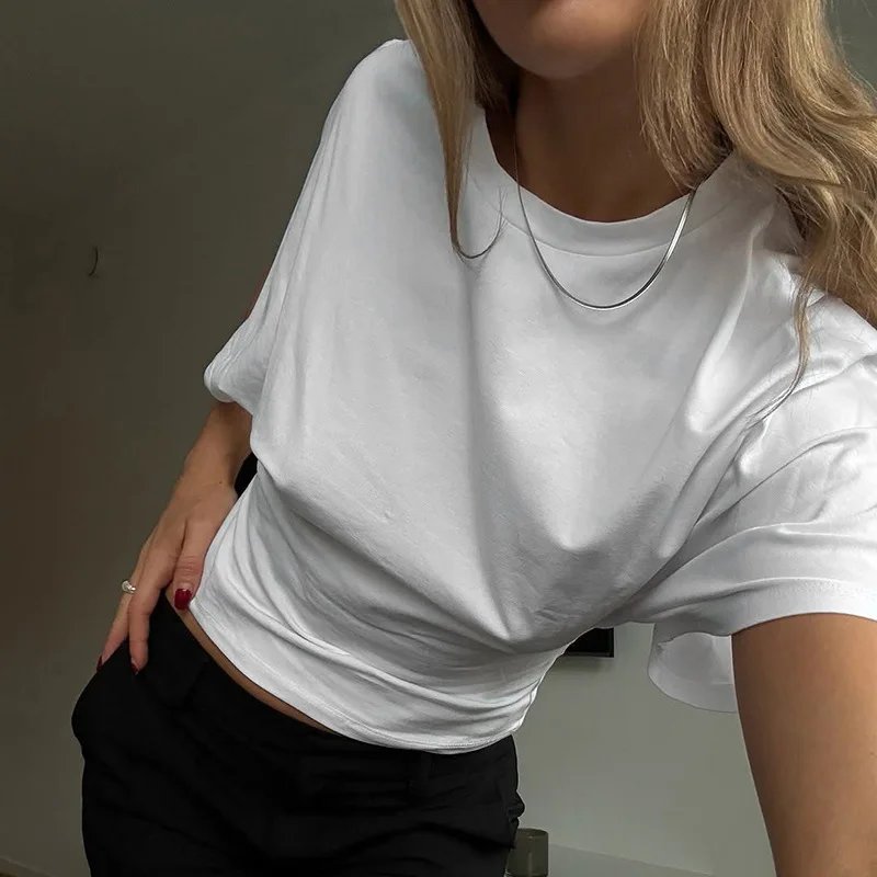 Women’s Casual Short Sleeve Grey Crop T-Shirt Women’s Casual Short Sleeve Grey Crop T-Shirt