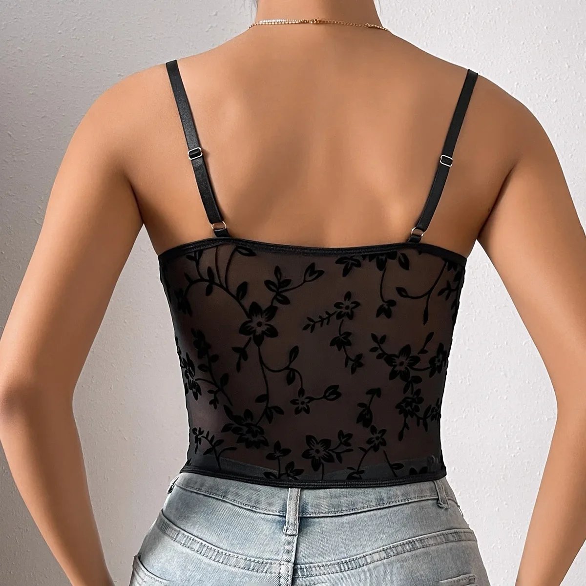Women Embroidery Lace Corset Cami Top Women Embroidery Lace Corset Cami Top