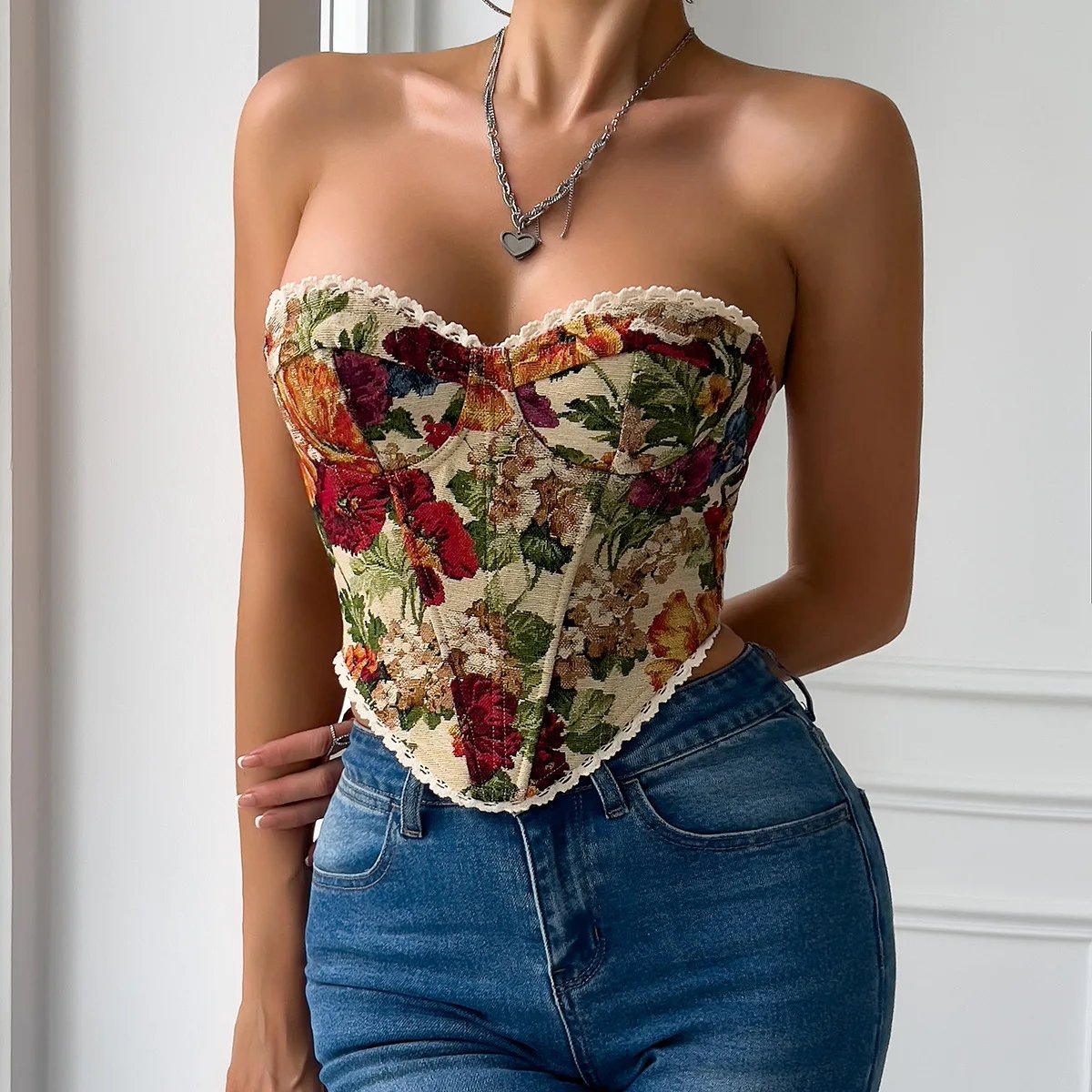 floral tube top 1