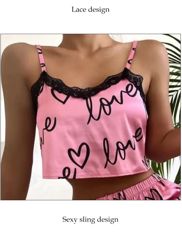 Women’s Pajama Set – 2PCS Tank Top & Shorts Nightwear