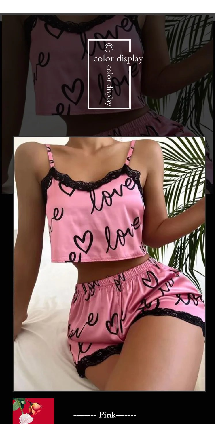 Women’s Pajama Set – 2PCS Tank Top & Shorts Nightwear